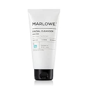 MARLOWE. No. 121 Facial Cleanser for Men 6oz | Daily Face Wash with Natural Extracts & Antioxidants | Soothes, Purifies, Refreshes | Thick Lather, No More Dry