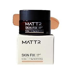 MATTR Skin Fix - Cosmetic Solutions for Men - Concealer & Skin Balancing Formula for Uneven Complexions - Cover Fine Lines, Under-Eye Bags, Blemishes - Vegan Makeup - Travel-Size Jar - 15g (L1)