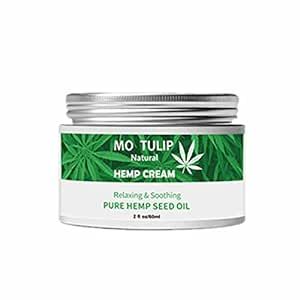 MO TULIP Hemp Oil Face Cream, Hyaluronic Acid Hydrating Relives Dry Skin, Anti-Aging, Anti Wrinkle, Relax & Soothing Skin and Boost Collagen (2oz)