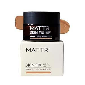 MATTR Skin Fix - Cosmetic Solutions for Men - Concealer & Skin Balancing Formula for Uneven Complexions - Cover Fine Lines, Under-Eye Bags, Blemishes - Vegan Makeup - Travel-Size Jar - 15g (L2)