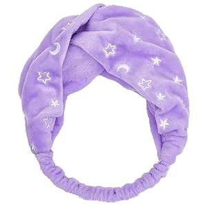 I DEW CARE Face Wash Headband - Twinkle Star | Purple with Star Pattern, Perfect for Cleansing, Bath, Makeup and Spa, Soft and Cute Design, Quick Dry, Reusable Polyester, 1 Count
