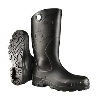 Dunlop Protective Footwear, Chesapeake plain toe Black Amazon, 100% Waterproof PVC, Lightweight and Durable, 8677577.06, Size 6 US