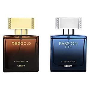 Liberty Luxury Perfume for Men Gift Set - Eau De Parfum (EDP) Spray Fragrances,OudGold and Passion Scent (50ml/1.7Oz each), Crafted in France, Long Lasting Smell