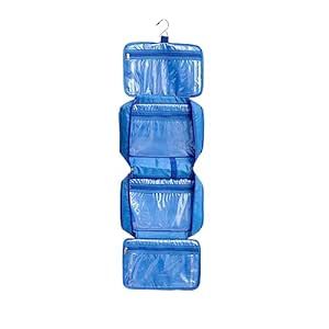 All-Purpose Household Travel Organizer Accessory Toiletry Cosmetics Makeup Hanging Shaving kit Bag (blue)