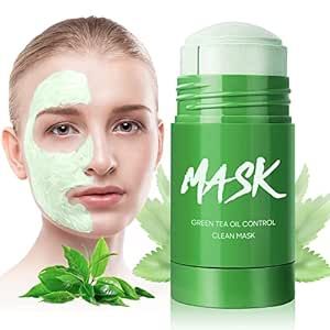 Green Tea Mask Stick Blackhead Remover - Deep Cleanse Green Tea Mask Stick Face Mask Skin Care Removes Blackheads Purifying Oil Control, Green Mask Stick for All Skin Types of Men and Women (1 PCS)