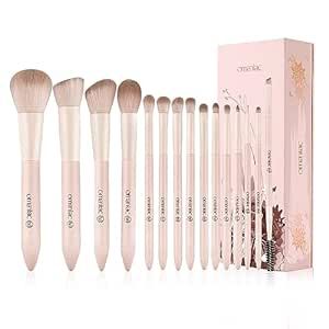 OMANIAC Pink Makeup Brushes Set(15Pcs), Premium Synthetic Powder Concealers Eye Shadows Blush Professional Make Up Brushes Set, Perfect Birthday Gifts for Women.(Pink)
