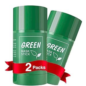 Wise Friends Green Tea Mask Stick for Face(2PCS), Blackhead Remover, Deep Pore Cleansing, Moisturizing, Brightening for Men and Women