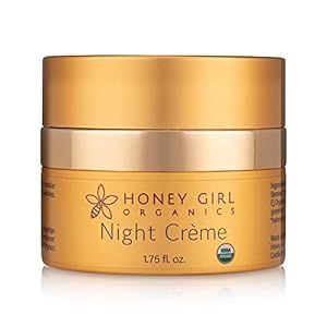 Honey Girl Organics Night Creme, USDA Certified Organic Facial Night Cream with Hydrating Honey*, Beeswax*, Essential Oils and EVOO. It Softens Skin, Reduces the Appearance of Wrinkles (1.75 oz) *naturally contains pollen, propolis & royal jelly
