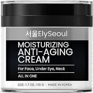 ElySeoul Face Moisturizer, Eye Bags Treatment For Men, Face Moisturizer For Men, Retinol Collagen Peptides Caffeine Hyaluronic Acid, Anti Aging Cream, Korean Skin Care For Men, All In One - Moisturizing Cream