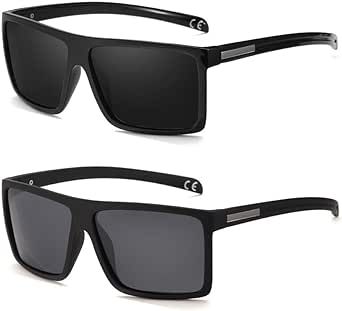2020 VentiVenti Men’s Classic Style Square Polarized Sunglasses Plastic Lightweight Eyewear UV Protection For Driving