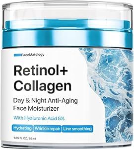 Face Moisturizer Retinol Cream - Men and Women Anti-Aging Face Cream - Day & Night Neck & Decollete Cream with Retinol, Collagen & Hyaluronic Acid - Hydrating & Wrinkle Repair - Safe for All Skin Types