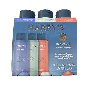 Harry's Men's Body Wash Shower Gel, Variety - Fig, Wildlands, Stone (Pack of 3)