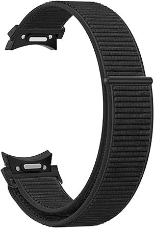 One Click No Gap Nylon Band Compatible with Samsung Galaxy Watch 6 5 4 40mm 44mm/Galaxy Watch 6 Classic Band 47mm 43mm/Watch 5 Pro 45mm/Watch 4 Classic 42mm 46mm, Breathable Sport Loop Strap Women Men