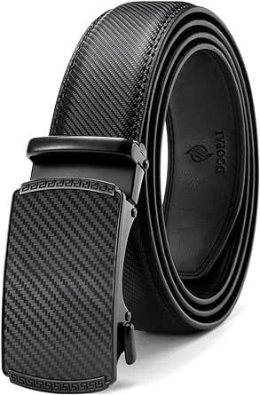 DOOPAI Belt Men, Ratchet Belt Dress Adjustable 1 3/8" Genuine Leather Designer Belt, Size Length Can be Cut, with Gift Box