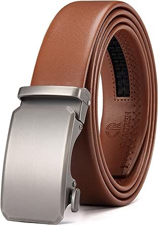 CHAOREN Leather Ratchet Belt, Mens Dress Belt, Comfortable & Durable Seamless Design, Effortlessly stylish