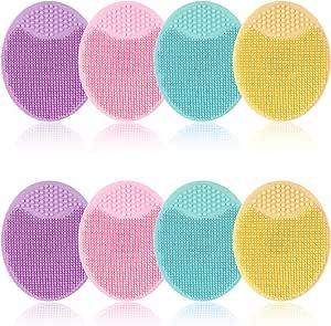 Face Scrubber, 8 PCS Silicone Face Scrubber Exfoliator for Women, Face Cleansing Brush for Deep Cleaning Skin Care (Pink, Yellow, Purple, Green)